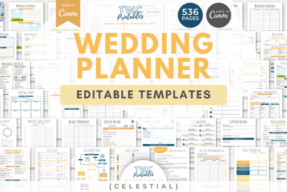 Organizing Your Dream Day: How Wedding Planner Canva Templates CELEST Streamline Your Journey