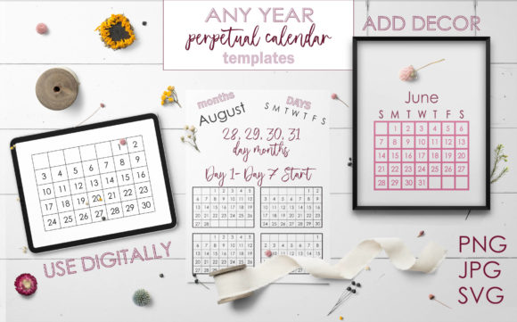 Perpetual Calendar Templates: Design Any Year with Ease